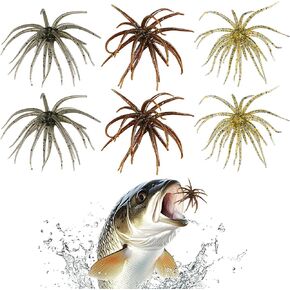 6-Piece Pack of Floating Lures, Dice Baits for Bass Fishing, Finesse Fishing Lures with Sea Urchin Bait Design, Soft Plastic Baits for Drop Shot and Wacky Rig Setups in Saudi Arabia