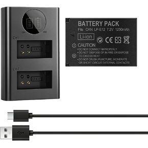 LP-E12 Battery & Dual-Slot Charger Kit for Canon EOS Digital Camera in Saudi Arabia