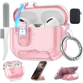 Clear Drop Protection Cover for AirPods Pro 3 Case with Magnetic Lock,White in Kuwait