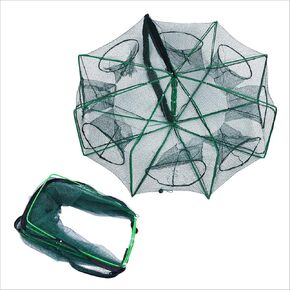 Foldable Fish Trap Net with 8 Holes, Collapsible Fishing Bait Trap 2 Pack in Kuwait