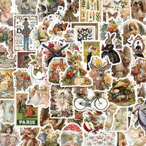 300PCS Vintage Retro Stickers, Whimsical Aesthetic Vinyl Sticker Pack for Scrapbooking & Journaling, Kindle & Laptop in Kuwait