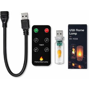 USB Flame Atmosphere Lamp,Realistic Flicker LED, Cozy Desk & Car Decor, Remote & Timer, Portable Mood Light in Kuwait