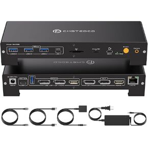 USB C KVM Docking Station Switch 3 Montors 2 Computers with 100W PD Supply in Kuwait