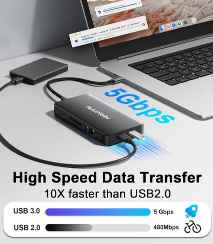 USB C Docking Station 3 Monitors, 9 in 1 USBC Dock with 2 HDMI, DisplayPort in Kuwait