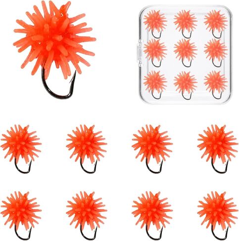 Urchin Fishing Bait, Soft Plastic Lure with Pre-Rigged Hook, 5 Colors Pack in Kuwait