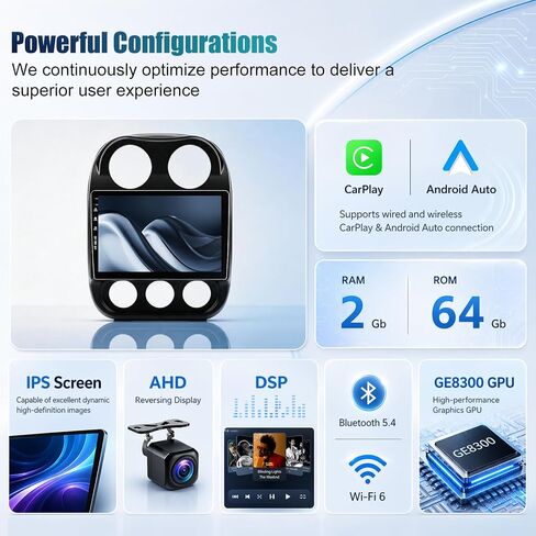 Android 4core 64G Car Radio Stereo for Jeep Compass Patriot 2010-2016 in Saudi Arabia