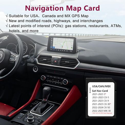 Navigation SD Card for Mazda - Compatible with Mazda CX-5(2021-23), CX-30(2021-23), 3 (2021-23), CX-9(2021-23), CX-50(2022-24), MX-30(2022-23) | Model TD2K66EZ1B | GPS Map Update for USA/CAN/MEX in Kuwait