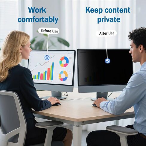 [5 Pack] 23 Inch Computer Privacy Screen for 16:9 Aspect Ratio Widescreen Monitor, Eye Protection Anti Glare Blue Light Filter Shield, Removable Anti-Scratch Anti Spy Protector in Kuwait