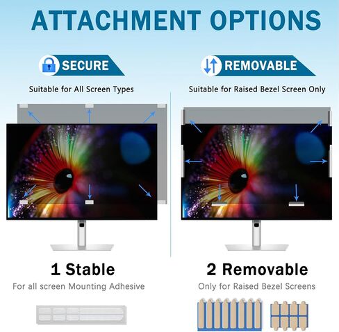 [5 Pack] 23 Inch Computer Privacy Screen for 16:9 Aspect Ratio Widescreen Monitor, Eye Protection Anti Glare Blue Light Filter Shield, Removable Anti-Scratch Anti Spy Protector in Kuwait