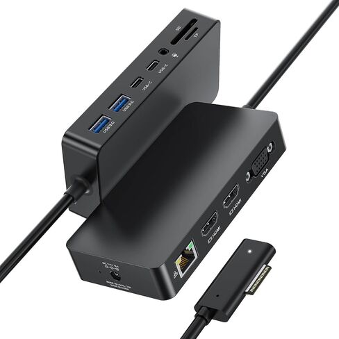 Surface Pro Docking Station, Triple Display Dual 4K HDMI VGA, 12-in-1 Dock in Kuwait