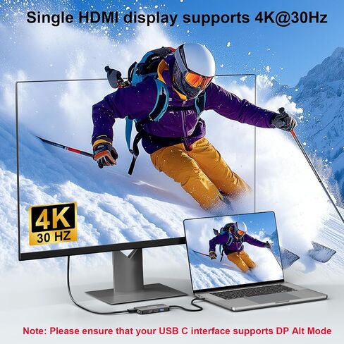 10 in 1 Laptop Docking Station Dual Monitor for Laptop, 4K USB C Hub Dock in Kuwait