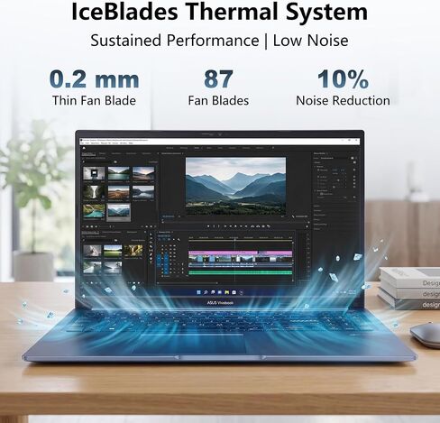 ASUS Vivobook Core i9-13900H Laptop, 15.6" FHD Display, PCONLINE Customized 16GB/32GB/48GB RAM, 1TB/2TB SSD, Physical Webcam Shield, Backlit & Numeric Keyboard, FP Reader, Wi-Fi 6, Windows11 Pro, Blue in Kuwait