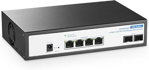 10 Port Gigabit Switch, 8 x 100/1000Mbps Ports, 2 Gigabit Uplink, Support Vlan, Metal Fanless Unmanaged Plug and Play YuLinca Ethernet Switch in Kuwait