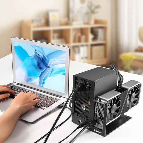 ORARA External eGPU Dock Station, eGPU Enclosure Compatible with Thunderbolt 3/4/USB4 40Gbps Graphics Card Dock Compatible with NVIDIA/AMD PCIe, PD 85W, Daisy Chain, ATX Power Supply Support (Black) in Saudi Arabia