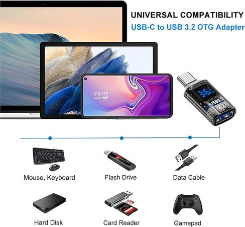 USB to Type C Adapter,Type C Revolution USB 3.2 Female LED Display in Kuwait