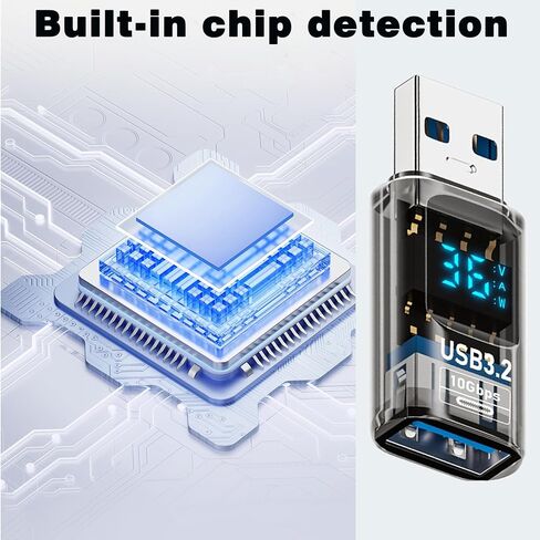 USB to USB3.2 Adapter,10Gbps Converter with LED Voltage Display (2Pack) in Kuwait