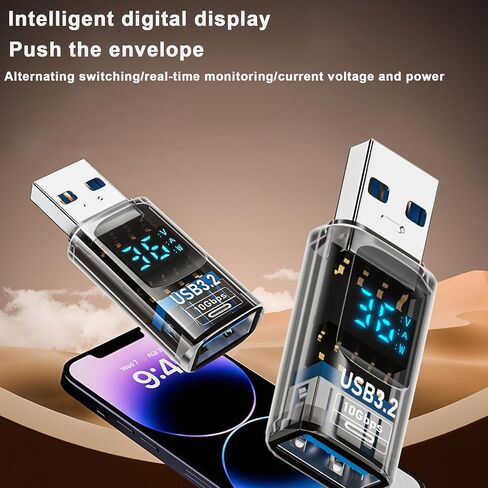 USB to USB3.2 Adapter,10Gbps Converter with LED Voltage Display (2Pack) in Kuwait