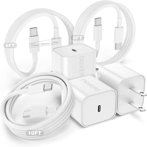 20W Fast Charger USBC for iPhone 17 16 15 & 6/6/10FT Charging Cable Cord in Saudi Arabia