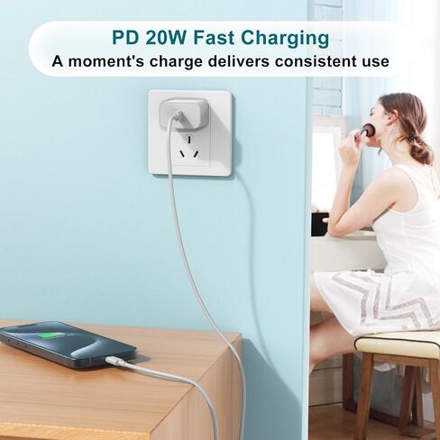 20W Fast Charger USBC for iPhone 17 16 15 & 6/6/10FT Charging Cable Cord in Saudi Arabia