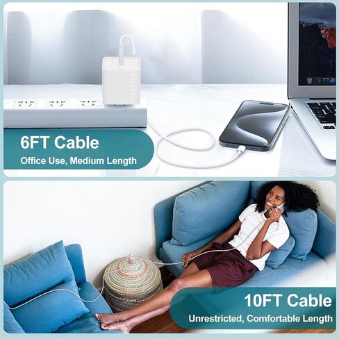 20W Fast Charger USBC for iPhone 17 16 15 & 6/6/10FT Charging Cable Cord in Saudi Arabia