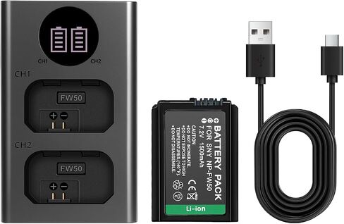 NP-FW50 1500mAh & Dual-Slot USB Charger Kit for Sony Alpha & NEX Camera in Saudi Arabia