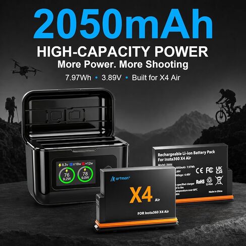 Artman 20W Dual Fast Charger with 2 Pack 2100mAh 360 X4 Air Batteries in Saudi Arabia