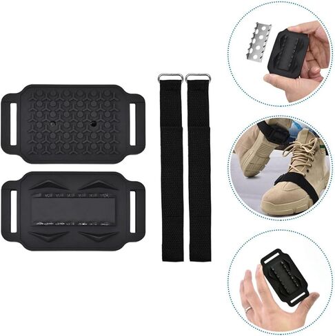 Non-Slip Ice Gripper Crampons with 14-Spike Rubber Sole, Adjustable Climbing Shoes Grippers for Outdoor Hiking and Mountaineering, Sturdy Anti-Skid Shoe Traction Cleats (1 Pair) in Kuwait