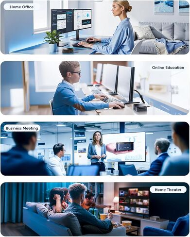 KAMRUI P1 Mini PC AMD Ryzen 3300U (4C/4T, up to 3.5GHz), Mini Desktop Computer 16GB RAM 256GB M.2 SSD, 4K Triple Display/LAN/WiFi/BT/USB3.2 Type-C/HDMI 2.0/DP 1.4 Mini Computer for Home Office in Kuwait