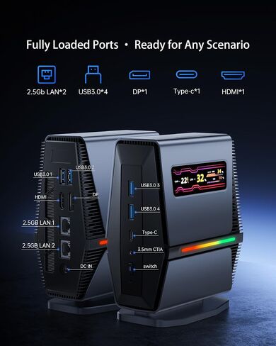 Mini PC AMD Ryzen 7 8745HS, 16GB DDR5 RAM 1TB SSD, Triple 4K Displays in Saudi Arabia