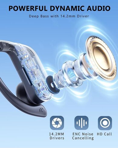 Hsility Wireless Earbuds 120H Playtime Bluetooth 6.1 Ear Buds for Sports Hi-fi Stereo Headset with LED Display Charging Case Earpiece for Running Workout Audifonos Retro Black in Kuwait