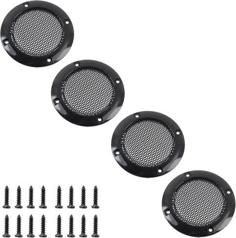 Mcredy 2 Inch Speaker Cover with Metal Mesh, Black ABS Plastic 4 Pcs in Kuwait