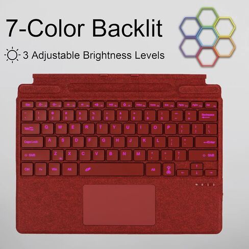 mobee Type Cover for Microsoft Surface Pro 13 inch, Compatible with Surface Pro 11/10 / 9/8 / X, Slim Keyboard with Trackpad Mouse, Backlit & Pen Holder in Kuwait