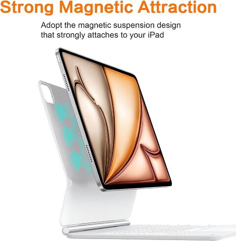 Magic Keyboard for iPad Air 11 inch M3/M2, Keyboard Case for iPad Air 5th/4th Gen, Magnetic Stand, Multi-Touch Trackpad Backlit, Compatible with iPad Pro 11(1st /2nd /3rd /4th), White in Kuwait