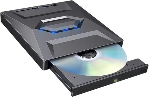 Tangxi 7 in 1 External Blu Ray Drive, USB 3.0 & Type C External CD/DVD Drive for Laptop, Portable CD DVD + / - RW Burner Reader with USB & SD Card Slot, for PC Laptop in Kuwait