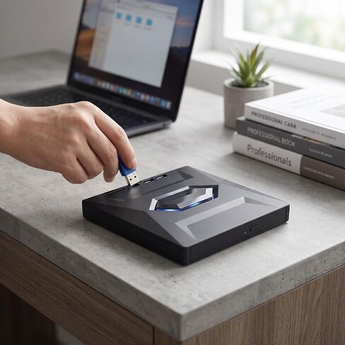 Tangxi 7 in 1 External Blu Ray Drive, USB 3.0 & Type C External CD/DVD Drive for Laptop, Portable CD DVD + / - RW Burner Reader with USB & SD Card Slot, for PC Laptop in Kuwait