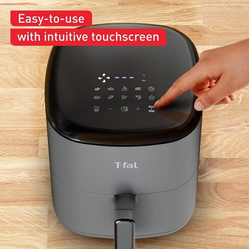 T-fal Easy Fry Max 5.3 qt Digital Air Fryer: 10 Versatile Cooking Programs, Intuitive Touchscreen, Dishwasher-Safe Basket, Fast and Healthy Cooking for Crispy Delicious Results, Grey in Kuwait