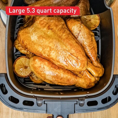 T-fal Easy Fry Max 5.3 qt Digital Air Fryer: 10 Versatile Cooking Programs, Intuitive Touchscreen, Dishwasher-Safe Basket, Fast and Healthy Cooking for Crispy Delicious Results, Grey in Kuwait