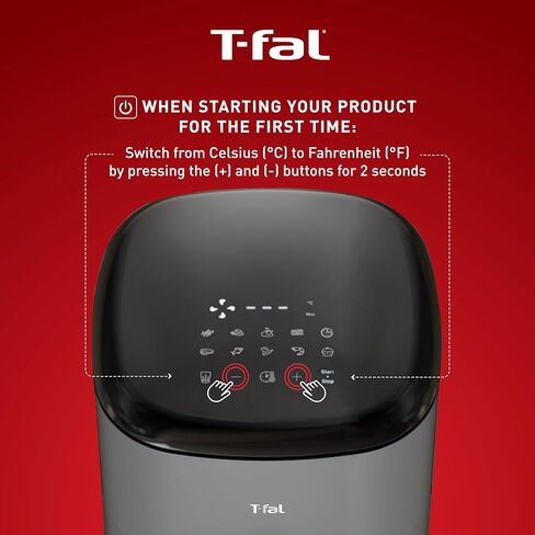T-fal Easy Fry Max 5.3 qt Digital Air Fryer: 10 Versatile Cooking Programs, Intuitive Touchscreen, Dishwasher-Safe Basket, Fast and Healthy Cooking for Crispy Delicious Results, Grey in Kuwait