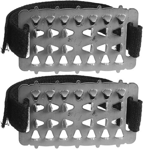 Climbing Ice Grippers Shoe Crampons with 26 Small Steel Spikes, Mountaineering Snow Traction Cleats for Hiking and Ice Walking, Non-Slip Outdoor Shoe Grippers for Winter in Kuwait