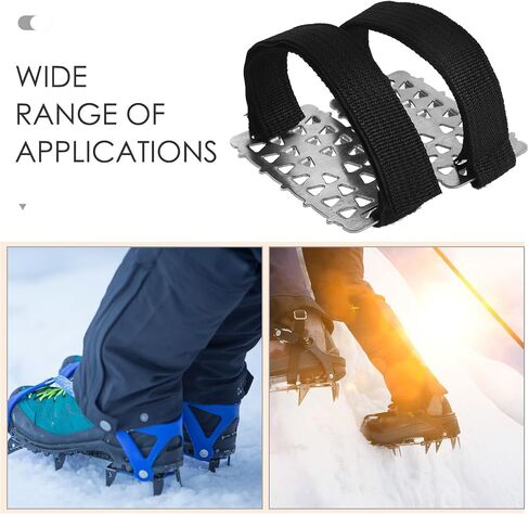 Climbing Ice Grippers Shoe Crampons with 26 Small Steel Spikes, Mountaineering Snow Traction Cleats for Hiking and Ice Walking, Non-Slip Outdoor Shoe Grippers for Winter in Kuwait