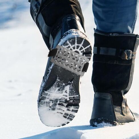 Climbing Ice Grippers Shoe Crampons with 26 Small Steel Spikes, Mountaineering Snow Traction Cleats for Hiking and Ice Walking, Non-Slip Outdoor Shoe Grippers for Winter in Kuwait