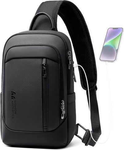 Crossbody Sling Chest Shoulder Bag for Men Women with USB Charging Port in Kuwait