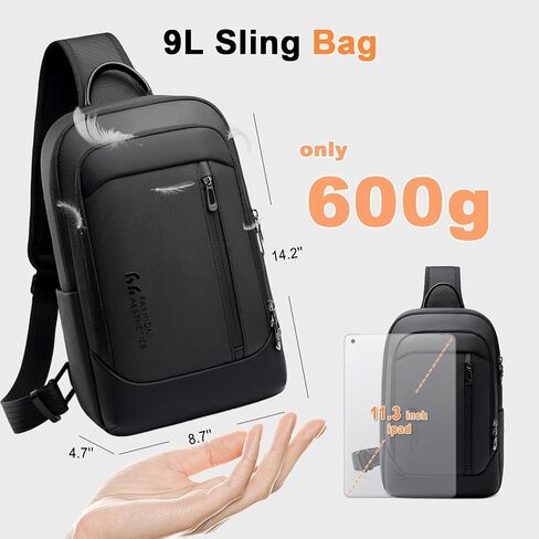 Crossbody Sling Chest Shoulder Bag for Men Women with USB Charging Port in Kuwait
