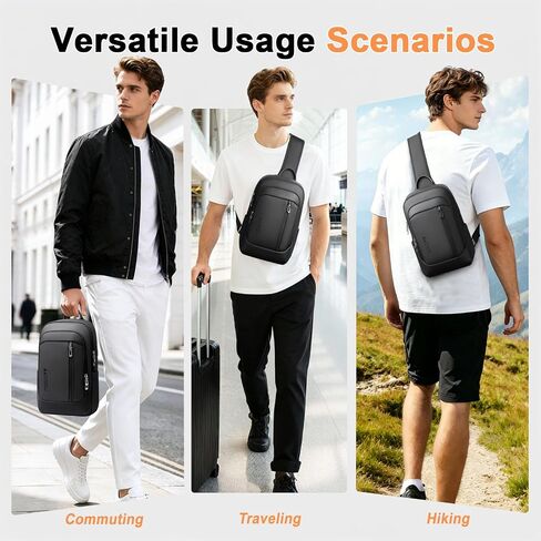 Crossbody Sling Chest Shoulder Bag for Men Women with USB Charging Port in Kuwait