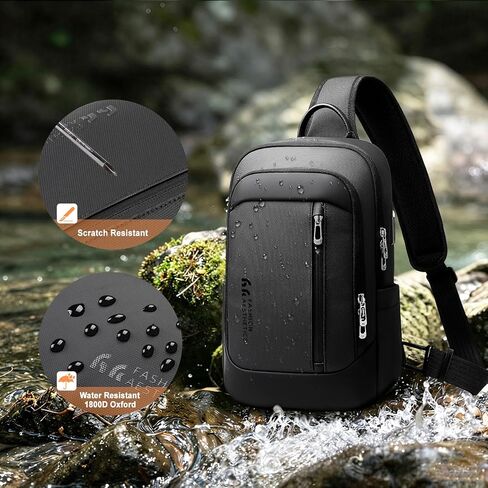 Crossbody Sling Chest Shoulder Bag for Men Women with USB Charging Port in Kuwait