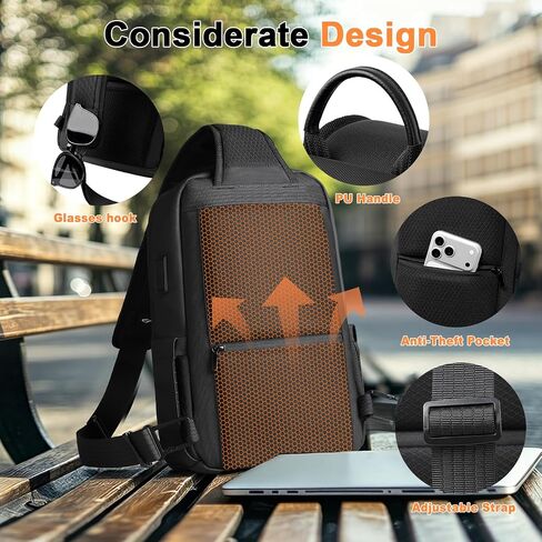 Crossbody Sling Chest Shoulder Bag for Men Women with USB Charging Port in Kuwait