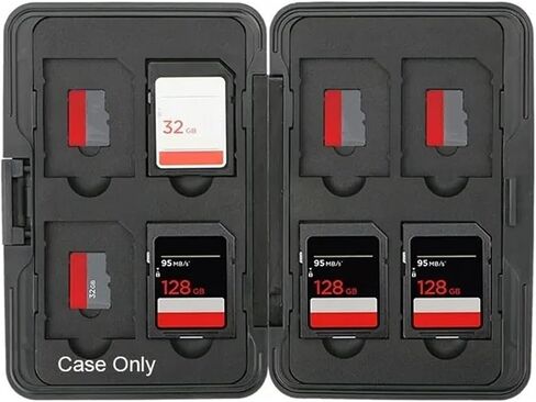 Memory Card Case Storage Card Carrying Case Memory Holder Watertight Hard Wearing Anti Scratch Aluminum ABS TPU Storage Box with Large Capacity for Work Travel in Kuwait