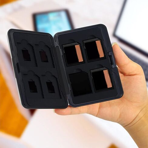 Memory Card Case Storage Card Carrying Case Memory Holder Watertight Hard Wearing Anti Scratch Aluminum ABS TPU Storage Box with Large Capacity for Work Travel in Kuwait