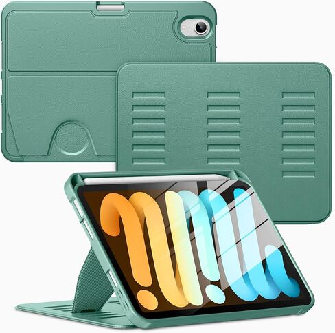 VIKESI Case for iPad mini 7 (A17 Pro) and iPad mini 6,Multiple Angles Magnetic Stand Cover,Shockproof Soft Back,Pencil Holder,and Auto Sleep/Wake,Black in Saudi Arabia
