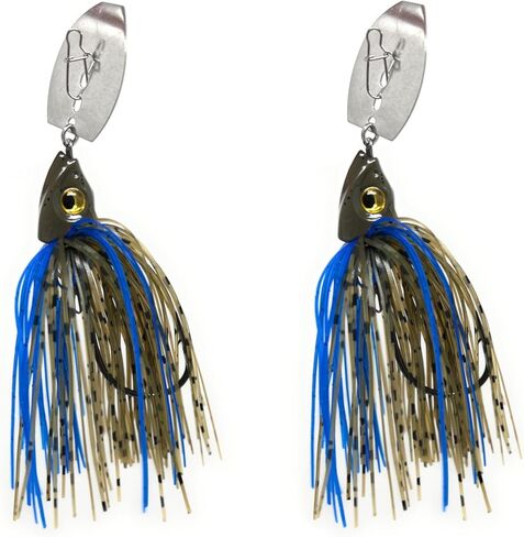 Reaction Tackle Tungsten Bladed Swim Jig Heads - Vibrating Chatter Jig with Silicone Skirt for Bass Walleye Pike (2-Pack) in Kuwait